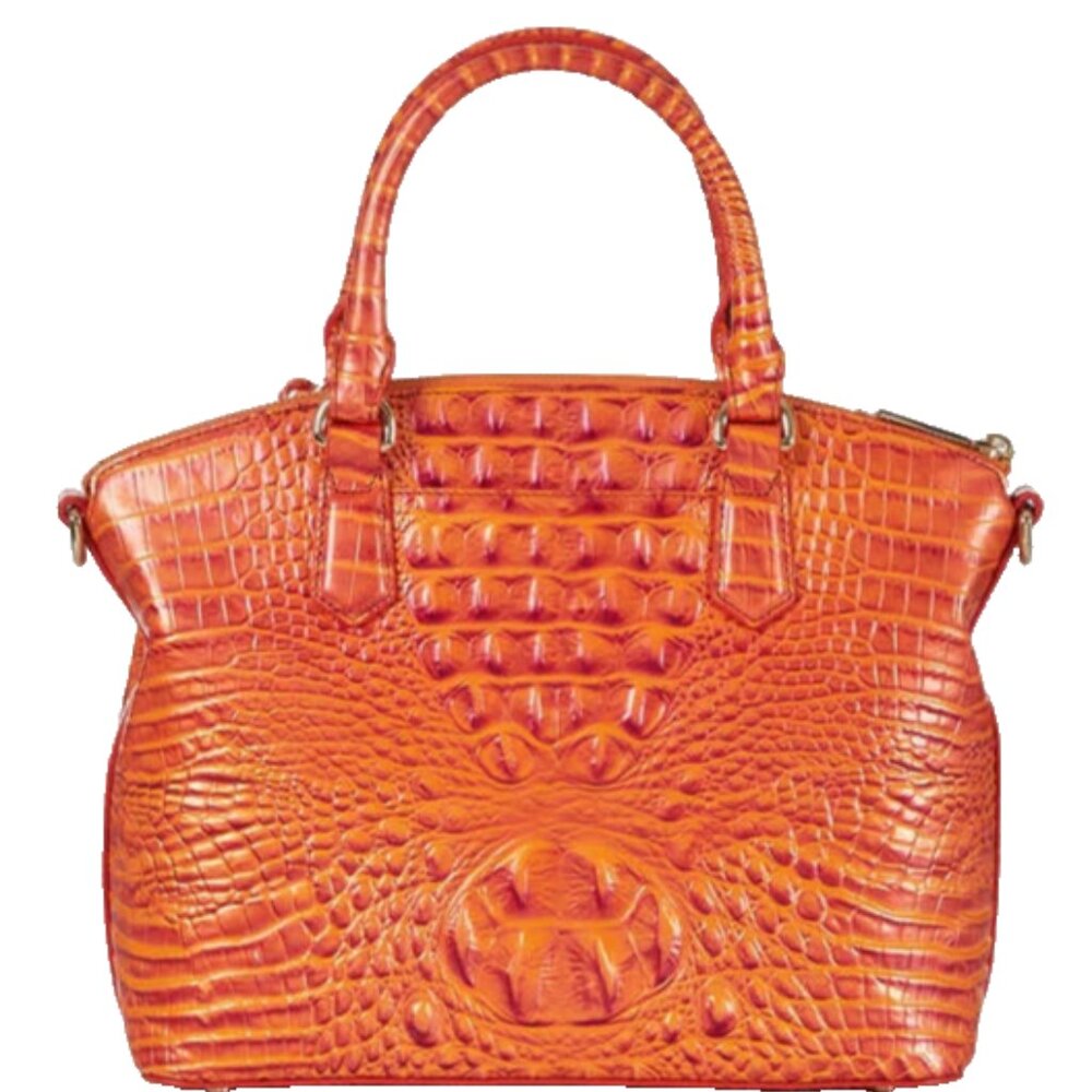 Brahmin Duxbury Satchel Dusty Orange Melbourne Embossed Leather